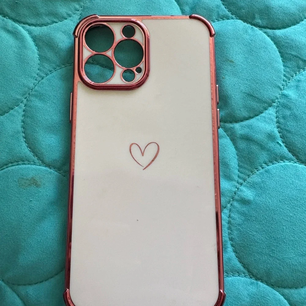 Pink iPhone 16 Pro Case with Love Hearts